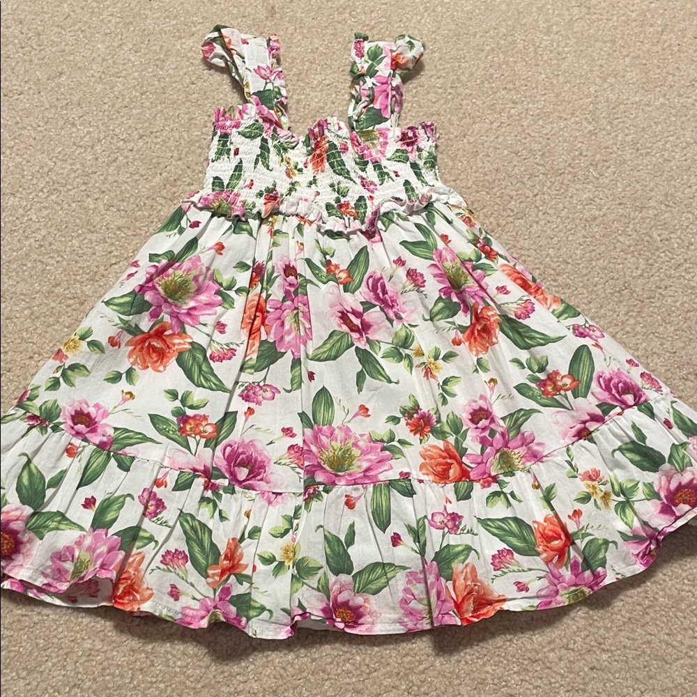 Janie and Jack Floral Dress with Pink and Green